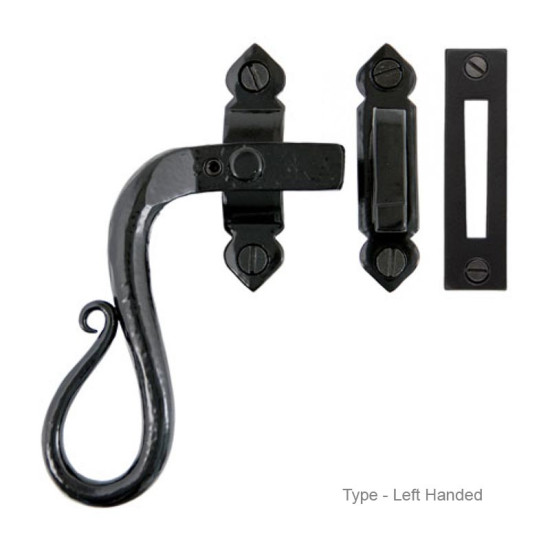 Traditional Blacksmith Shepherd's Crook Lockable Casement Fastener