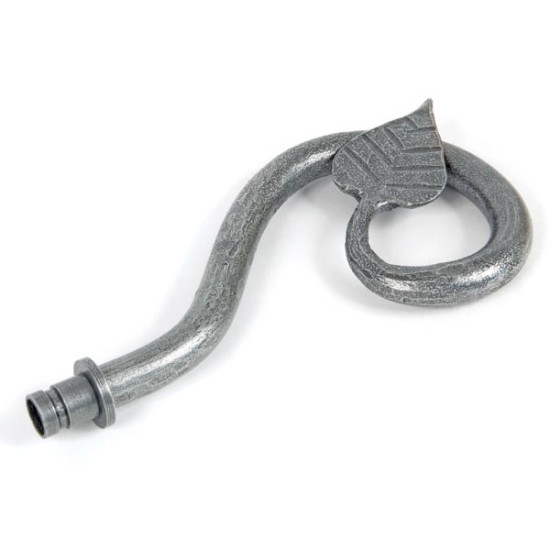 Blacksmith Pewter Patina Leaf Curtain Finial