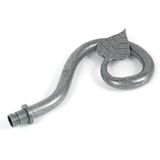 Blacksmith Pewter Patina Leaf Curtain Finial
