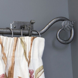 Blacksmith Pewter Patina Leaf Curtain Finial