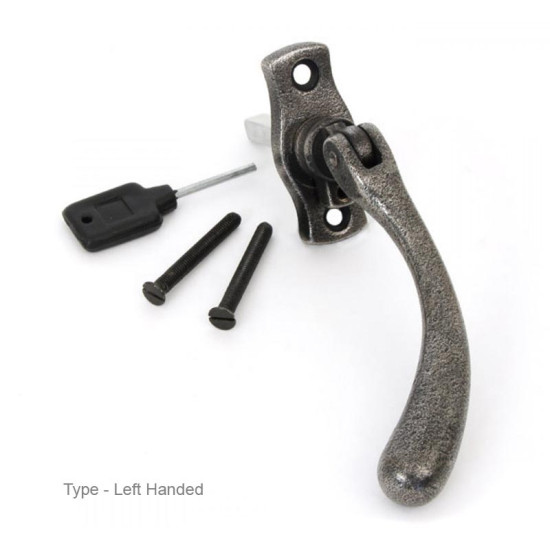 Antique Pewter Pear Drop Espagnolette Casement Fastener