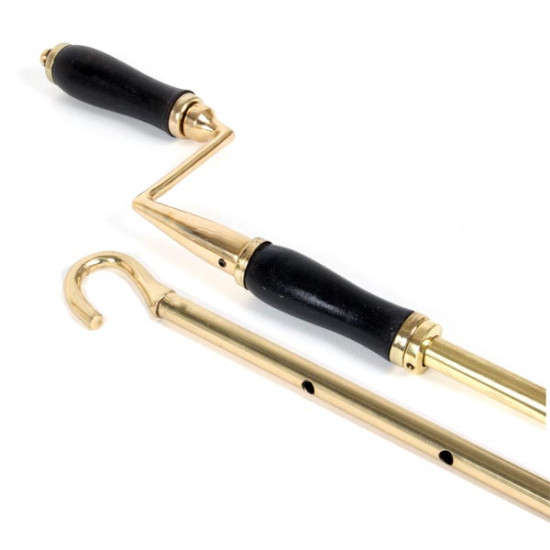 Polished Lacquered Brass Telescopic Window Winder