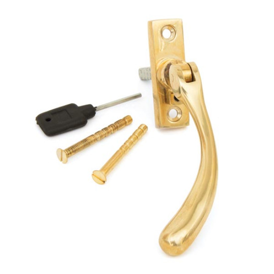 Polished Brass Slim Peardrop Espagnolette Casement Fastener