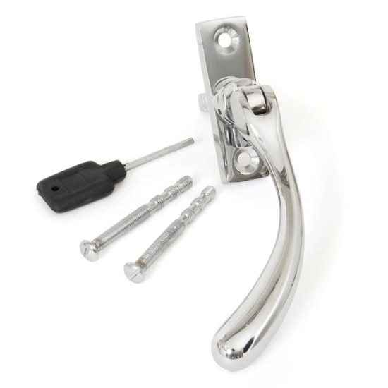 Polished Chrome Slim Peardrop Espagnolette Casement Fastener