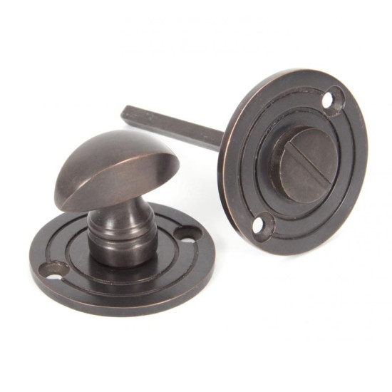 Aged Bronze Round Bathroom Thumbturn