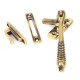 Locking Reeded Casement Fastener - Aged Brass