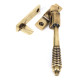 Night Vent Locking Reeded Casement Fastener - Aged Brass