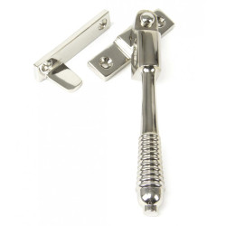 Night Vent Locking Reeded Casement Fastener - Polished Nickel