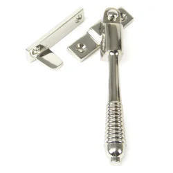 Night Vent Locking Reeded Casement Fastener - Polished Nickel