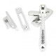 Locking Reeded Casement Fastener - Polished Chrome