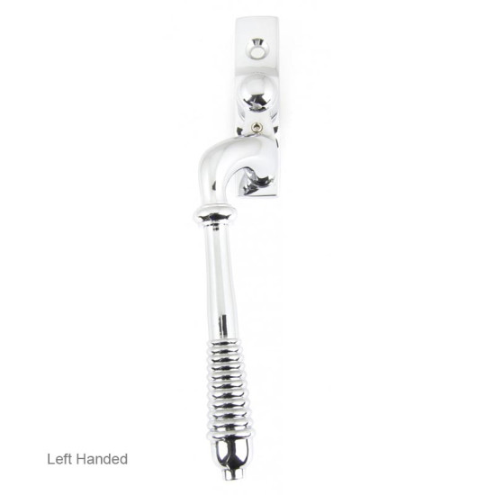Reeded Espagnolette Casement Fastener - Polished Chrome