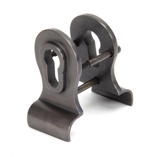 Period Euro Door Pull with Back-To-Back Fixings - Aged Bronze