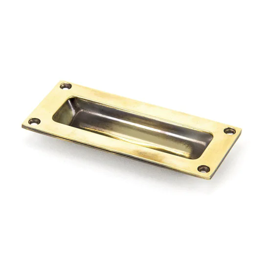 Period Flush Pull Handle - Aged Brass