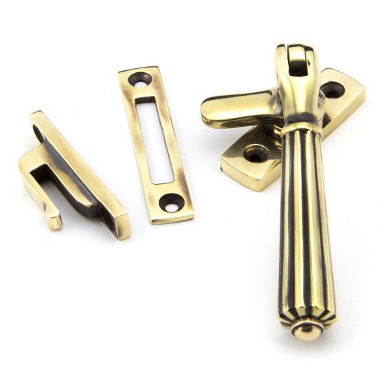 Locking Hinton Casement Fastener - Aged Brass