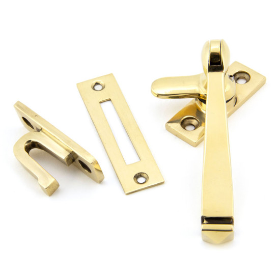 Locking Period Avon Casement Fastener - Aged Brass
