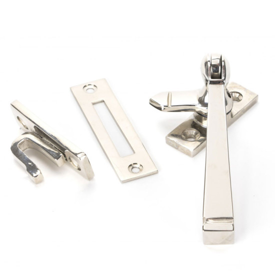 Locking Period Avon Casement Fastener - Polished Nickel