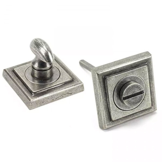 Blacksmith Pewter Patina Square Bathroom Thumbturn