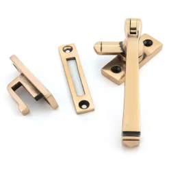 Locking Period Avon Casement Fastener - Polished Bronze