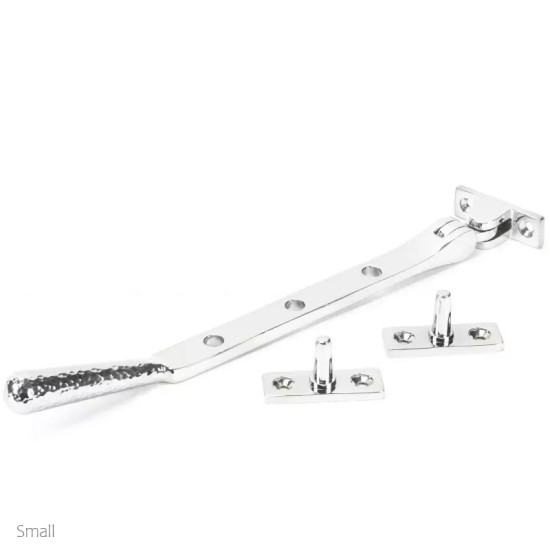 Polished Chrome Hammered Newbury Casement Stay