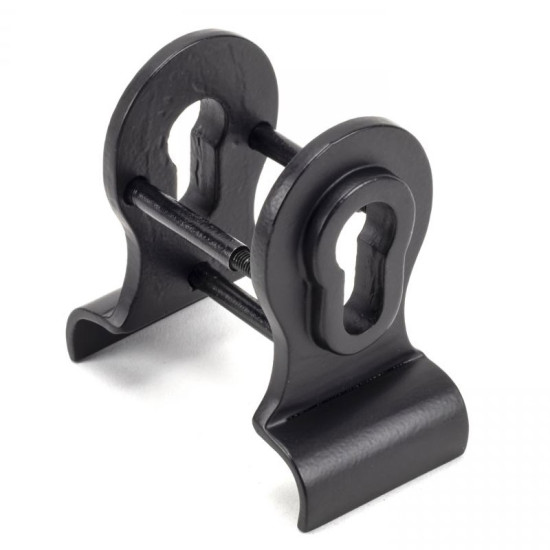 Matt Black Euro Door Pull with Back-To-Back Fixings