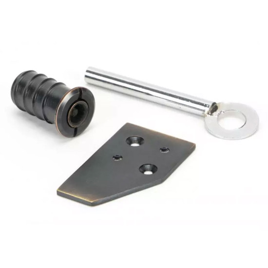 Aged Bronze Key Flush Stop For a Sash Window