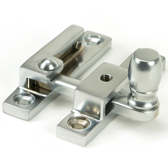 Narrow Mushroom Quadrant Fastener - Satin Chrome
