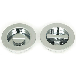 Plain Round Pull Privacy Set - Polished Chrome