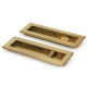 Art Deco Rectangular Pull Privacy Set - Aged Brass