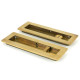 Plain Rectangular Pull Privacy Set - Aged Brass