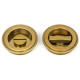 Art Deco Round Pull Privacy Set - Aged Brass