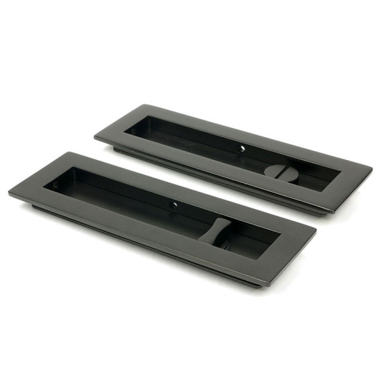 Plain Rectangular Pull Privacy Set - Aged Bronze