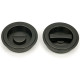 Art Deco Round Pull Privacy Set - Aged Bronze