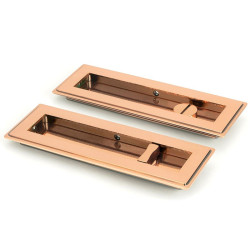 Art Deco Rectangular Pull Privacy Set - Polished Bronze