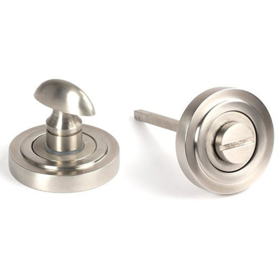 Satin Marine Stainless Steel Art Deco Bathroom Thumbturn