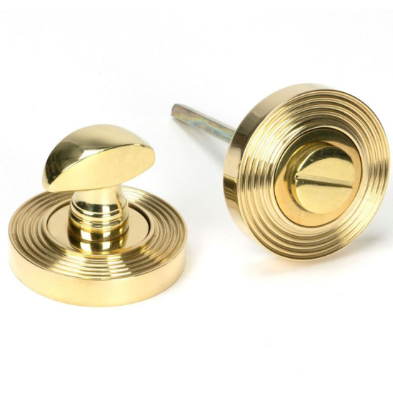 Polished Brass Beehive Bathroom Thumbturn Set