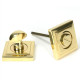 Polished Brass Square Bathroom Thumbturn Set