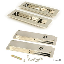 Plain Rectangular Pull Privacy Set - Polished Nickel