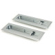 Art Deco Rectangular Pull Privacy Set - Satin Chrome