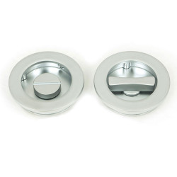 Plain Round Pull Privacy Set - Satin Chrome