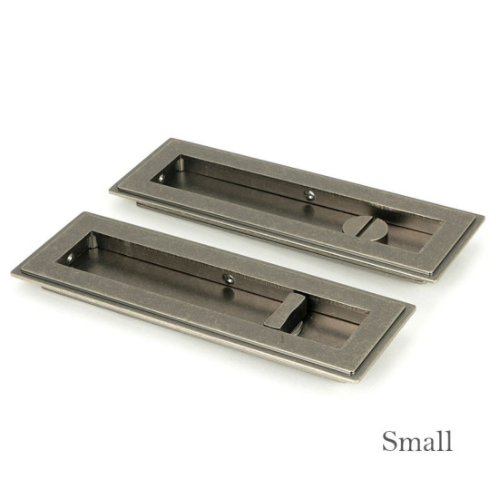 Blacksmith Pewter Patina Art Deco Rectangular Pull Privacy Set