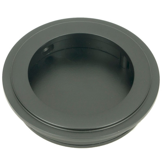 Art Deco Round Pull - Matt Black