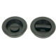Art Deco Round Pull Privacy Set - Matt Black