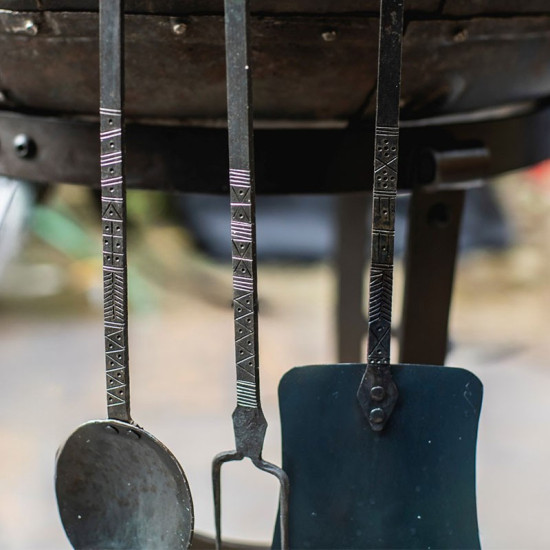 Kadai Set of 3 Utensils with Canvas Carrier