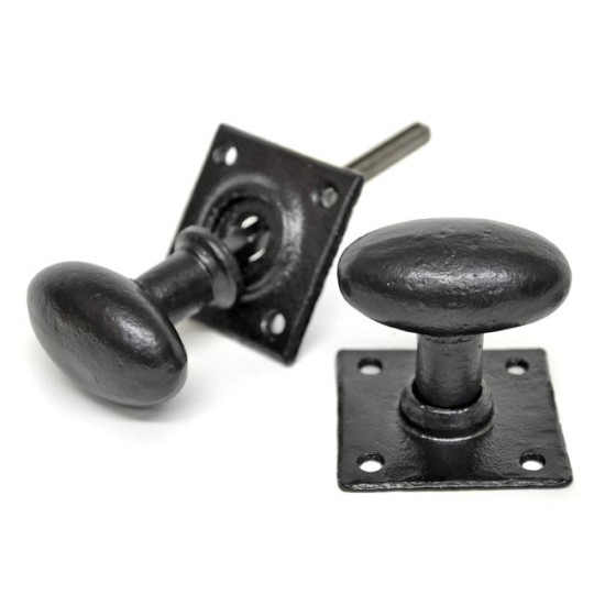 Kirkpatrick 3075 Oval Door Knob Set on A Square Rose