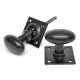 Kirkpatrick 3075 Oval Door Knob Set on A Square Rose