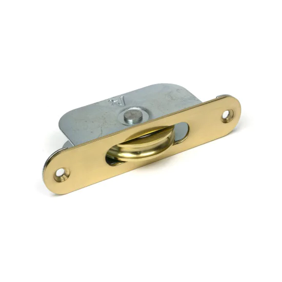 Lacquered Brass Radiused Sash Pulley 75kg