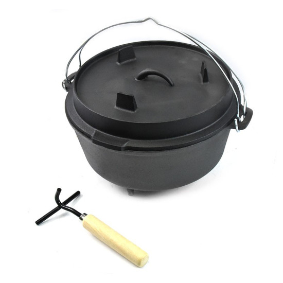Large Cast Iron Dutch Oven Cooking Pot