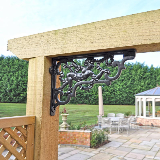 Large Cherub Cast Iron Cistern Bracket
