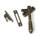 Locking Reeded Casement Fastener - Burnished Brass
