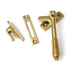 Locking Reeded Casement Fastener - Polished Brass